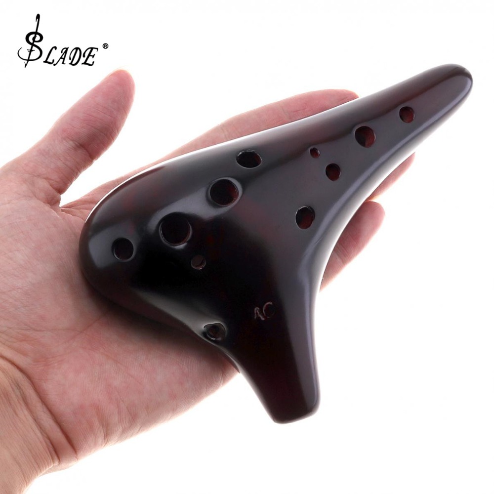 12 Gaten Mooie Alto Tonec Ocarina Fluit Keramische Muziekinstrumenten Professionele Gerookte Burn