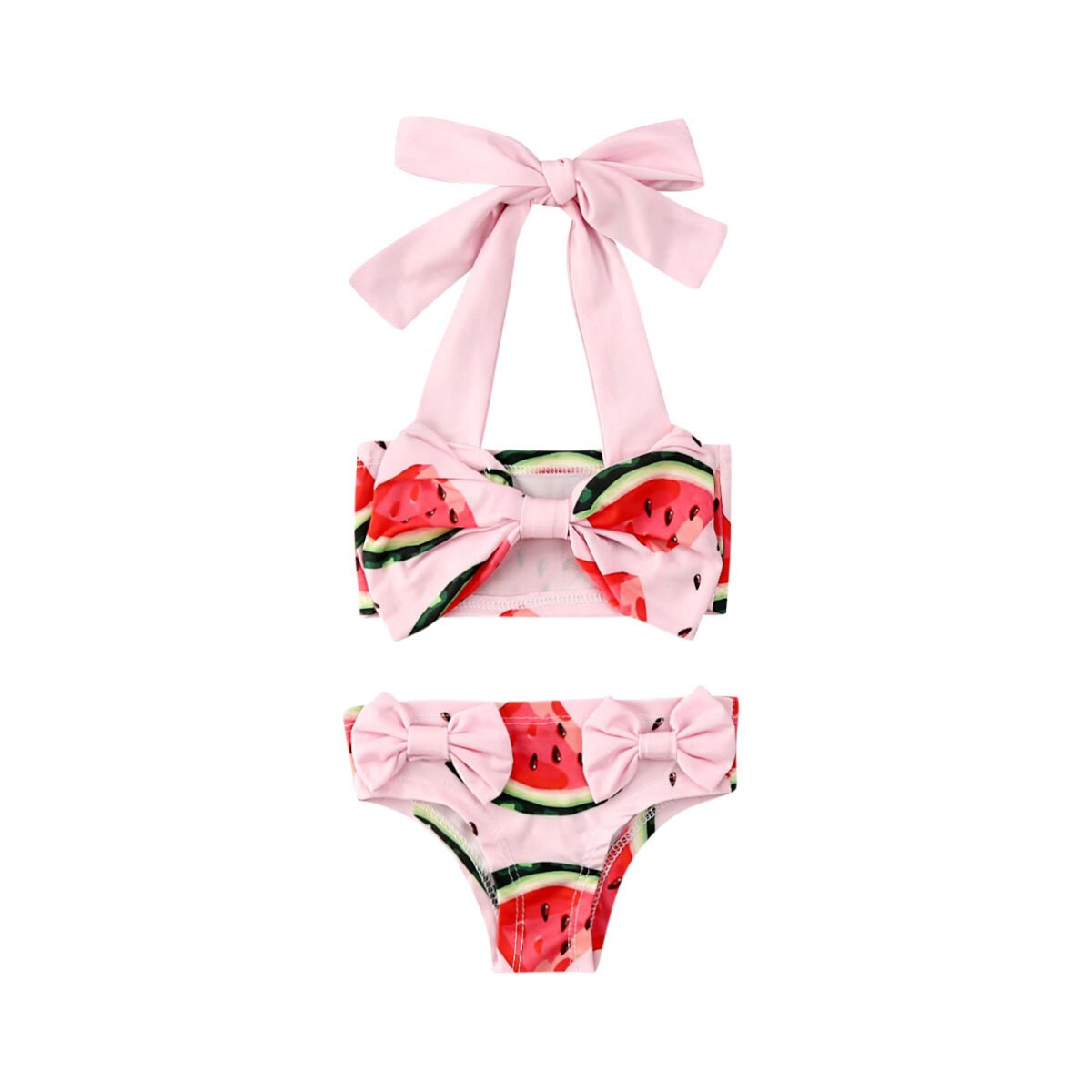 Piger to stykke svømmedragt badetøj strandtøj vandmelon print badedragt badedragt svømning børn tøj sæt: 5-6y