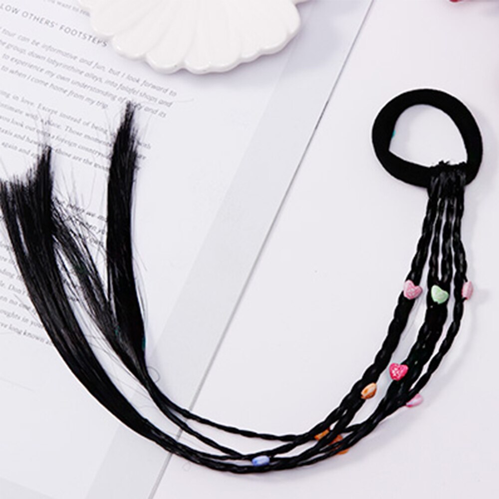 1pc kinderpruiken met vlechten, veelkleurige mini-clips, elastiekjes voor kinderen, haarbanden, schattige haaraccessoires, koreaanse stijl, haarkoord.: 4