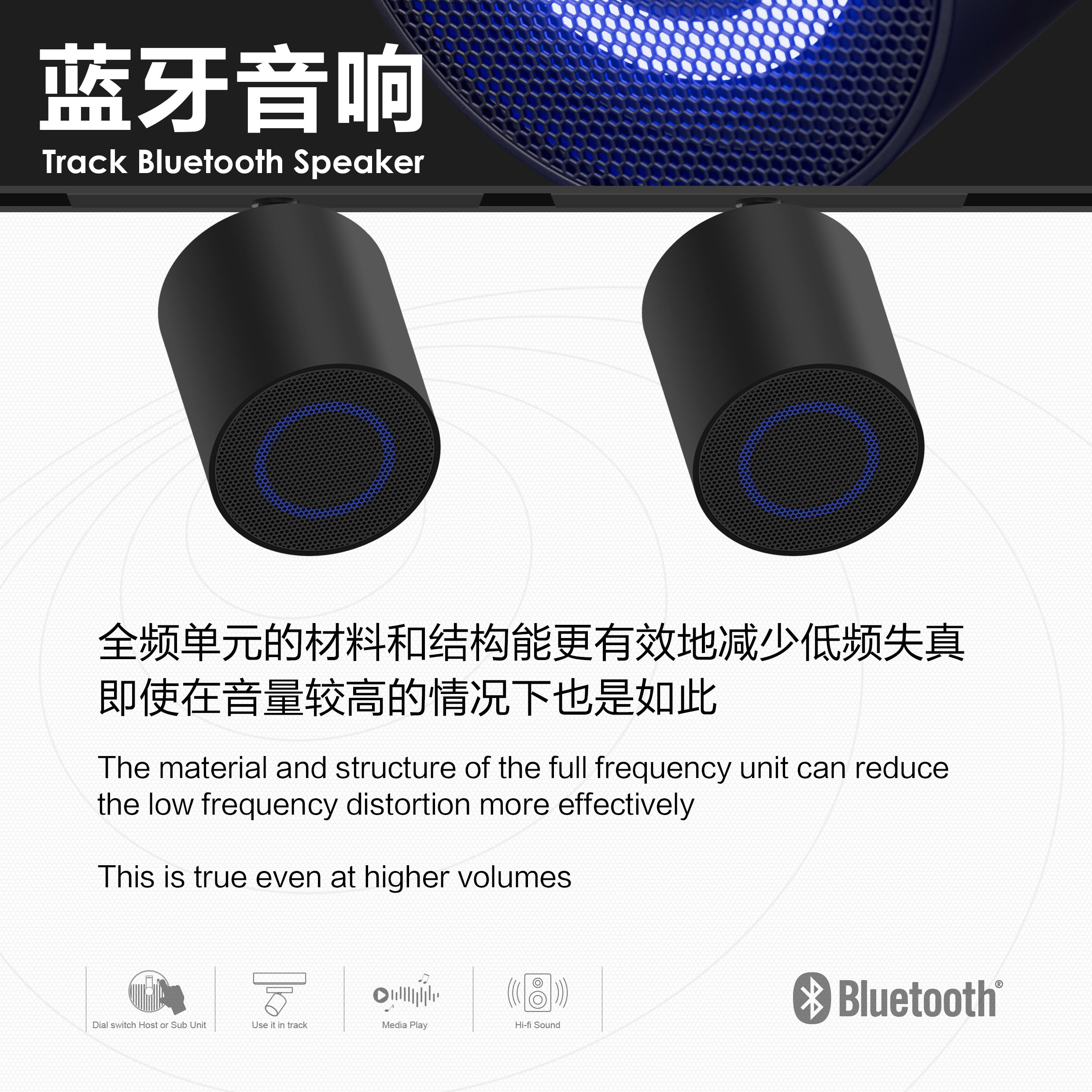 Magnetyczny głośnik Bluetooth V5.4 z bezprzewodowym dźwiękiem stereofoniczny, Model T26/M20/z wbudowanym magnetycznym oświetleniem doprowadziło z efektem oddychania.