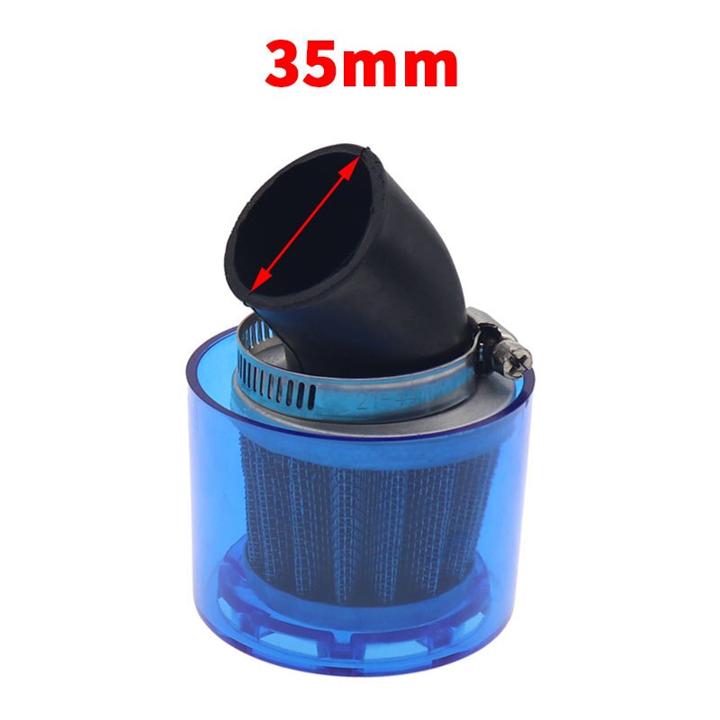 35/38/42/45/48-50/58-60mm Bend Elbow Neck Motorcycle Motorbike Air Filter Cleaner Fits 50cc-250cc ATV Pit Dirt Bike Splash Proof: Blue 35mm