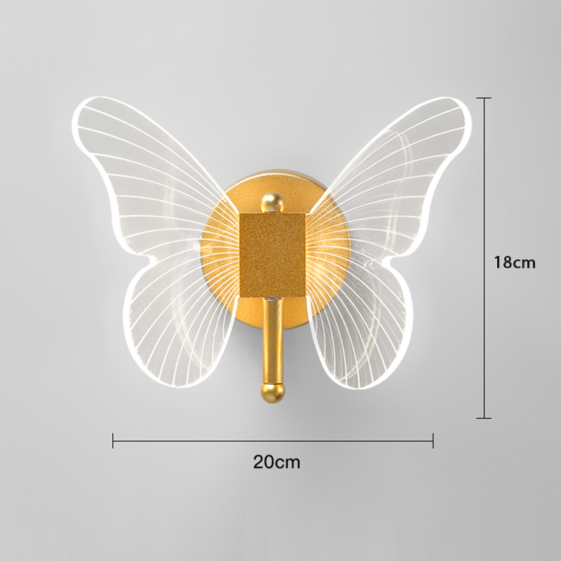 Led perhonen seinävalaisin sisävalaistus lamprit koti makuuhuone sängyn ääressä olohuone sisustus portaikko valo iluminação sisustus