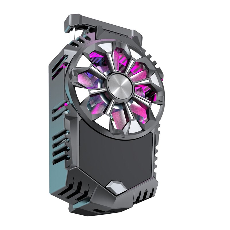 Mobile Phone Radiator Cooling Fan With Temperature Display Suitable For 4.7 To 7.5 Inches Ios/Android Live Video