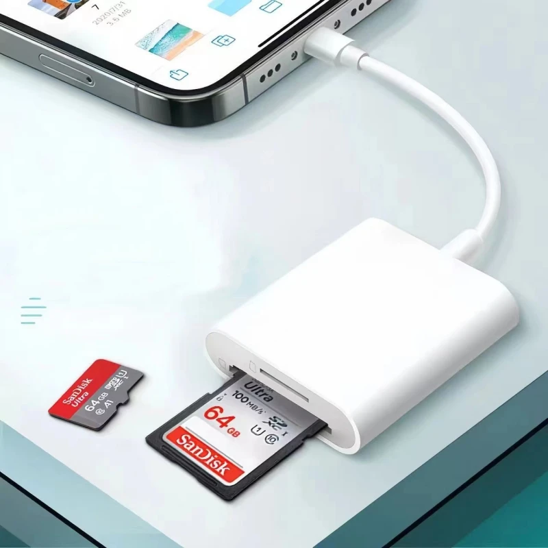 Czytnik kart Lightning na SD do adaptera pamięci flash SD/TF Adapter karty pamięci do pamięci flash IPhone IPad