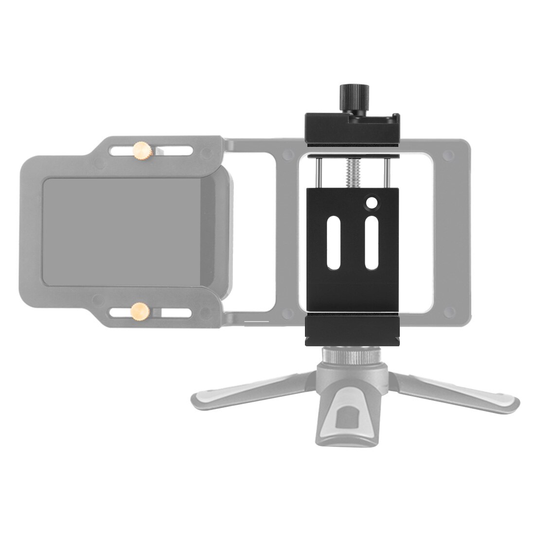 Handyhalterung mit clip aus aluminiumlegierung, stativklemme, wasserwaage, blitzschuhhalterung für taschenlampe, mikrofon, smartphone vs. xj -8