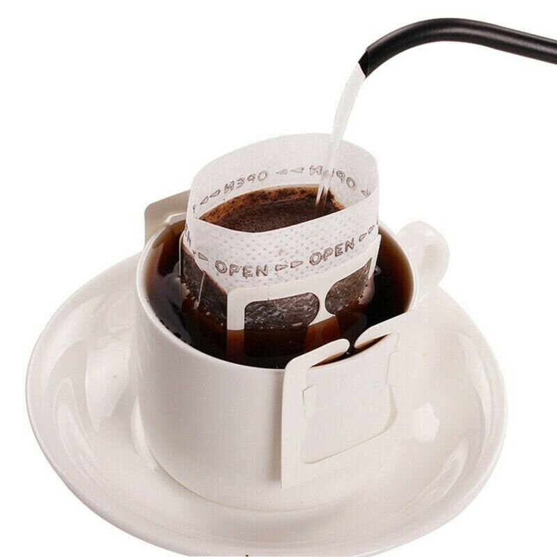 50Pcs Coffee Filter Paper Bag Home Office Travel DIY Self-service Brew Coffee Disposable Filters Bag Hanging Ear Drip Coffee Bag