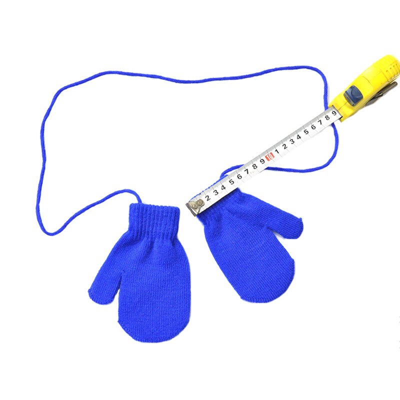 Guanti per bambini inverno appeso al collo guanti morbidi lavorati a maglia per 1-4 anni guanti per bambini asilo per bambini ragazzi e ragazze tinta unita