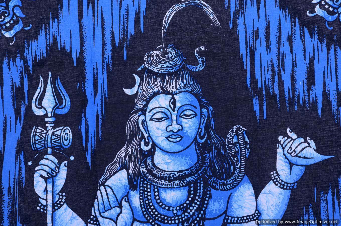 Indische Hindu Gott SHIVA Sitzen Meditation Wandbehang Tapisserie