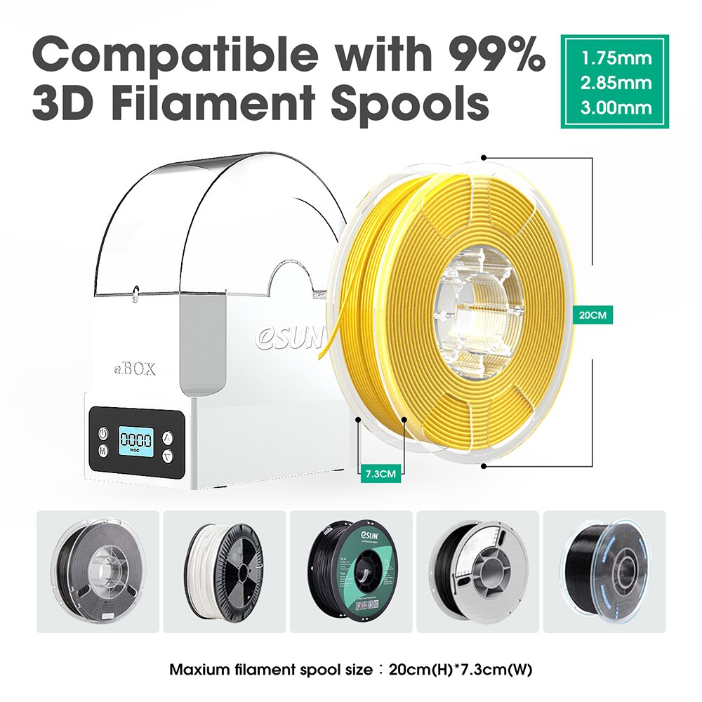 ESUN eBOX 3D Druck Filament Lagerung Kasten Filament Lagerung Halfter Halten Filament Trockenen Sauerei Filament Gewicht für 3D Drucker