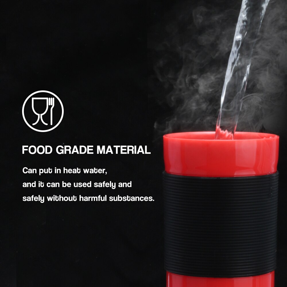 Portable French Press 350ml Coffee Maker Black Plastic Double Wall Mug BPA Free Filtration Water Isolation Tea Coffee Cup