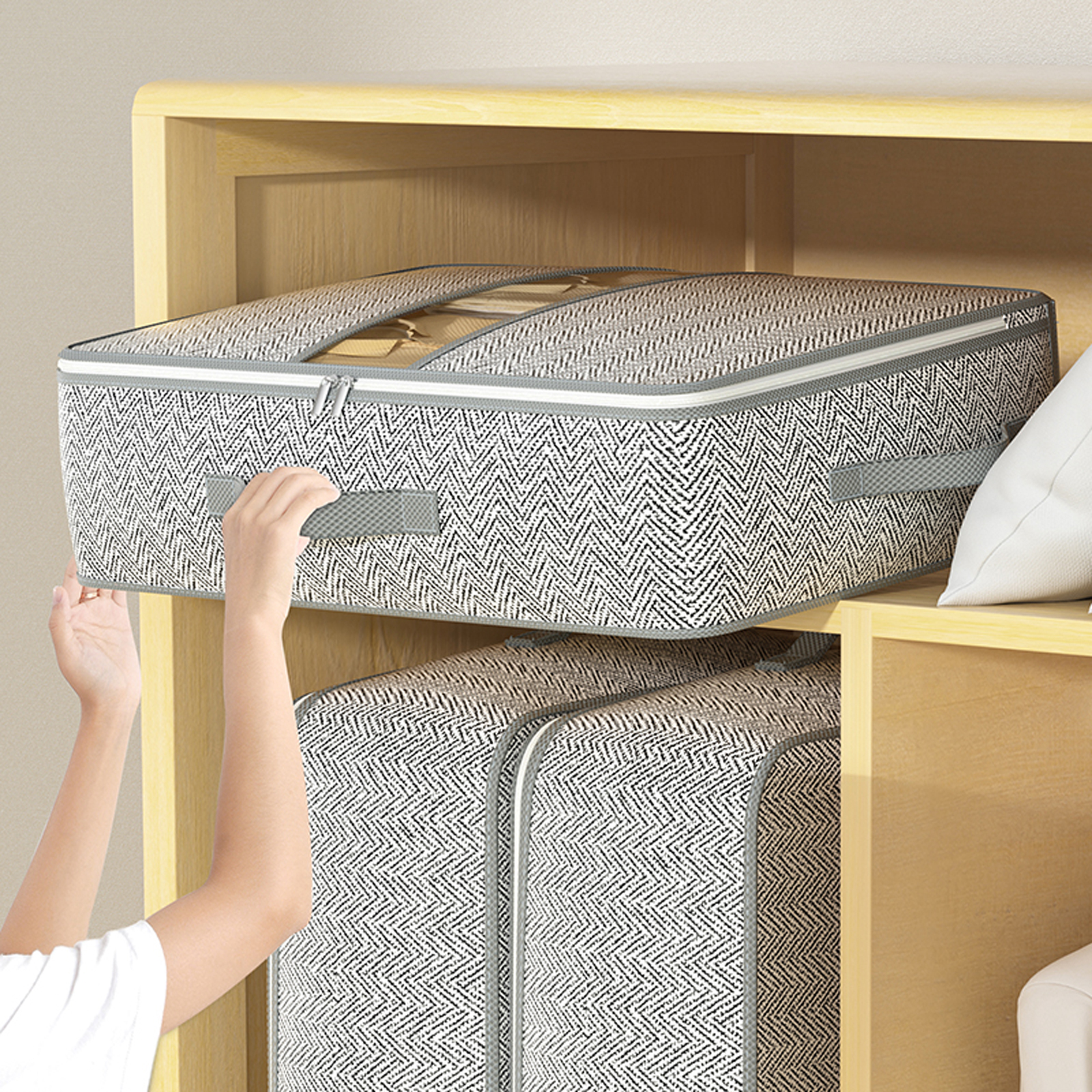 Übergroße Aufbewahrungsbox mit Bettboden, faltbare Kleidung, Steppdecke, Organizer, staubdichte Aufbewahrungstasche für Schlafzimmer, Spielzeug, Unordnung