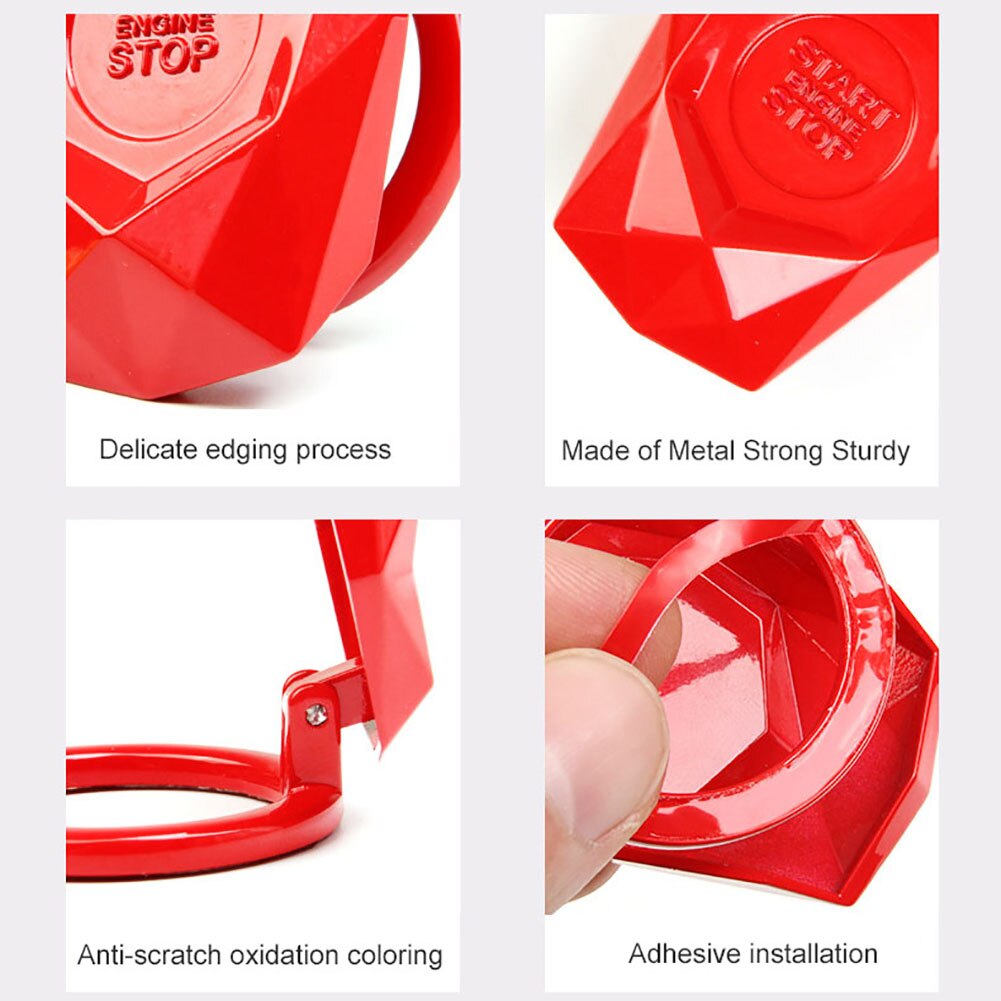 Auto Contactslot Bescherming Cover Stickers Startknop Decoratie Cap Met Deksel Keyless Knop Gemodificeerde Auto Interieur Styling