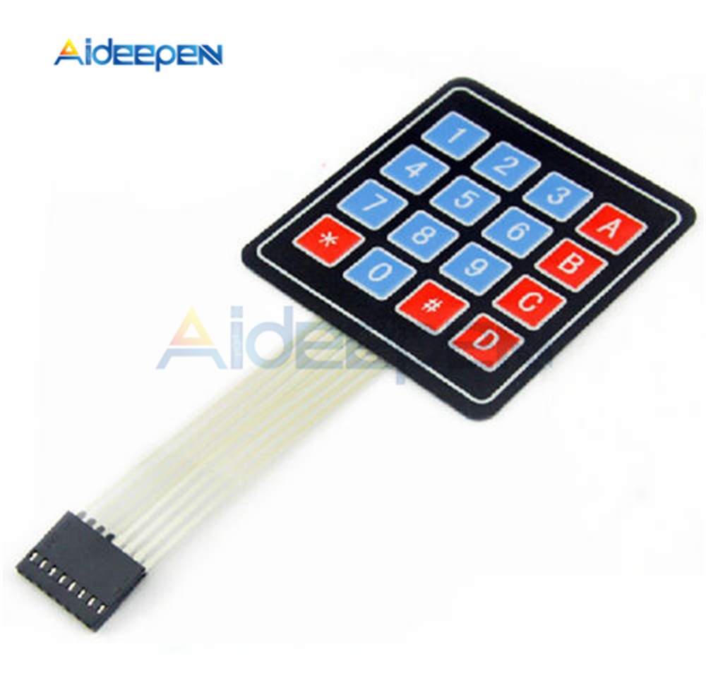 1*2 3 4 5 Key Button Membrane Switch 3*4 4X5 Matrix Array Keyboard 1X6 Keypad with LED Control Panel Pad DIY Kit For Arduino: army green