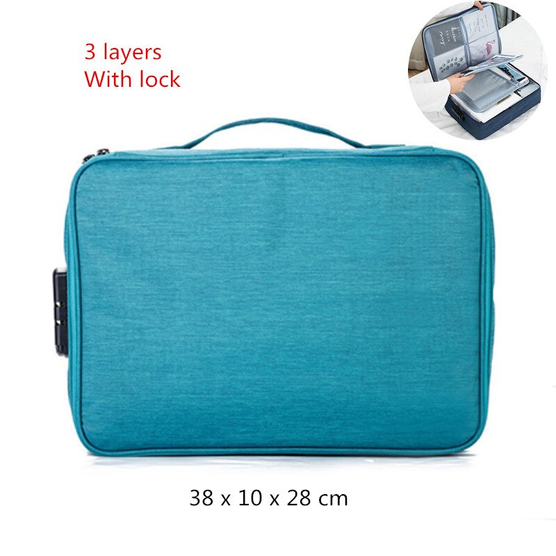 Męska wodoodporna teczka biznesowa torba Oxford dokument Ipad elektroniczna torba do przechowywania plików organizator etui akcesoria ręczne przedmioty: C Blue