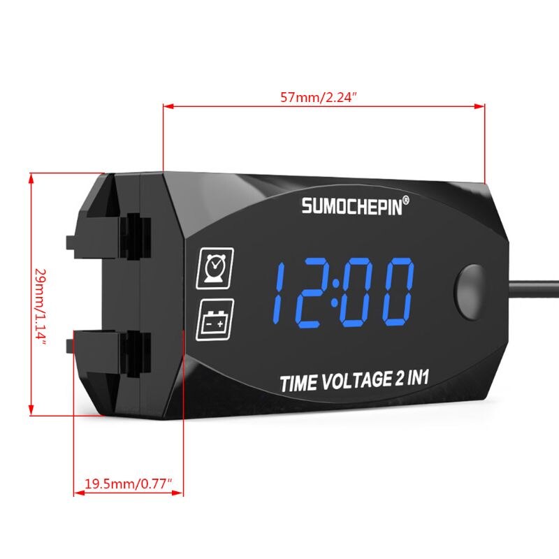 Voltímetro Digital LED de 12V CC, voltímetro de Panel de voltaje para coche de motocicleta electromóvil Q1QE