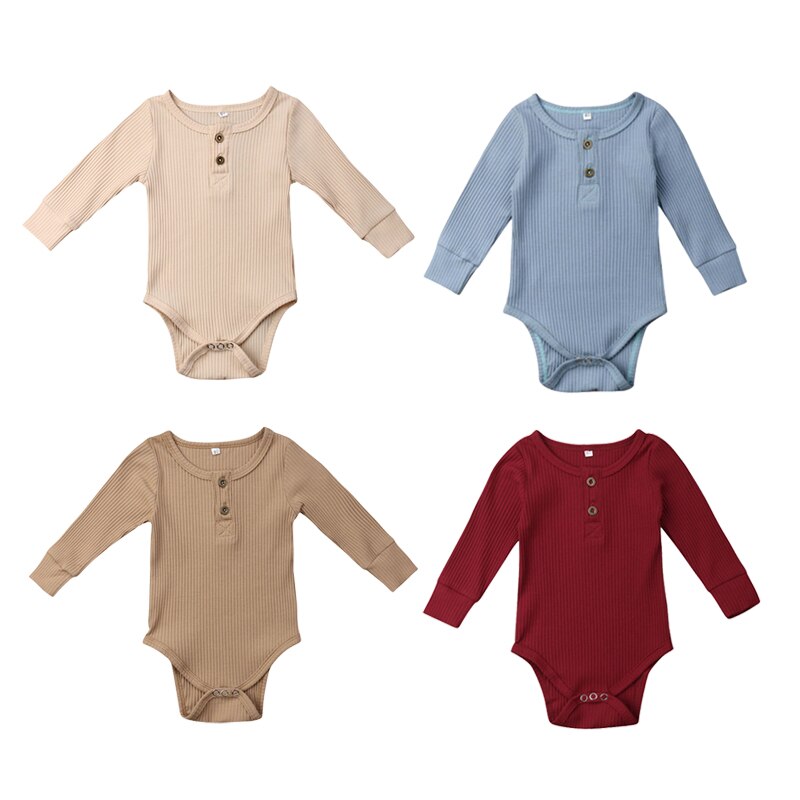 Baby Mädchen Kleidung Neugeborenen Baby Mädchen Junge Rüschen eins-Stück Bodysuit Gesamt Outfits vier Farbe Lange Hülse Geschmack freundlicher kleidung