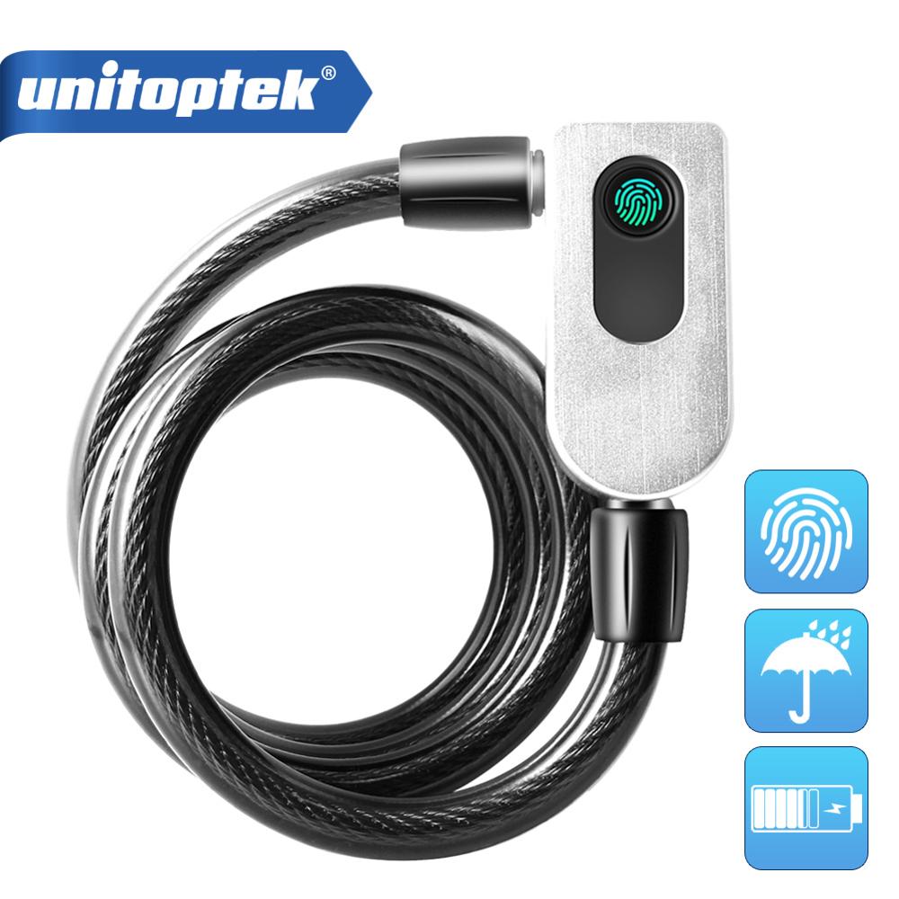 Stainless Steel Cable Anti-Theft Smart Bike Bicycle USB Fingerprint Lock Quick Unlock Waterproof Motorcycle Cycle MTB Door Lock