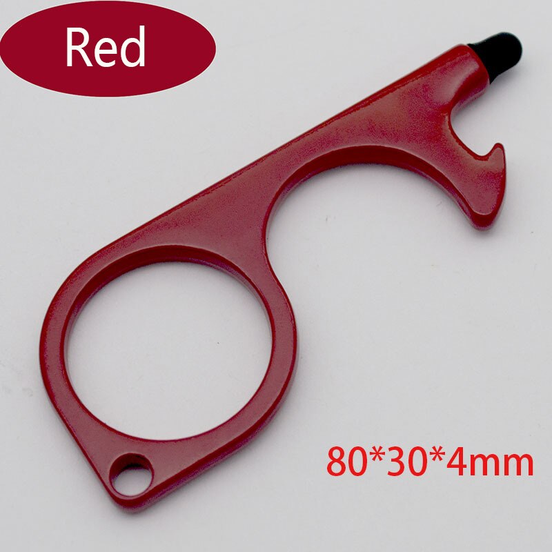 EDC-abridor de puerta sin tocar, botones de pantalla, herramientas de prensa, protección de seguridad, aislamiento sencillo, sacacorchos, llavero, accesorios para el hogar: Red