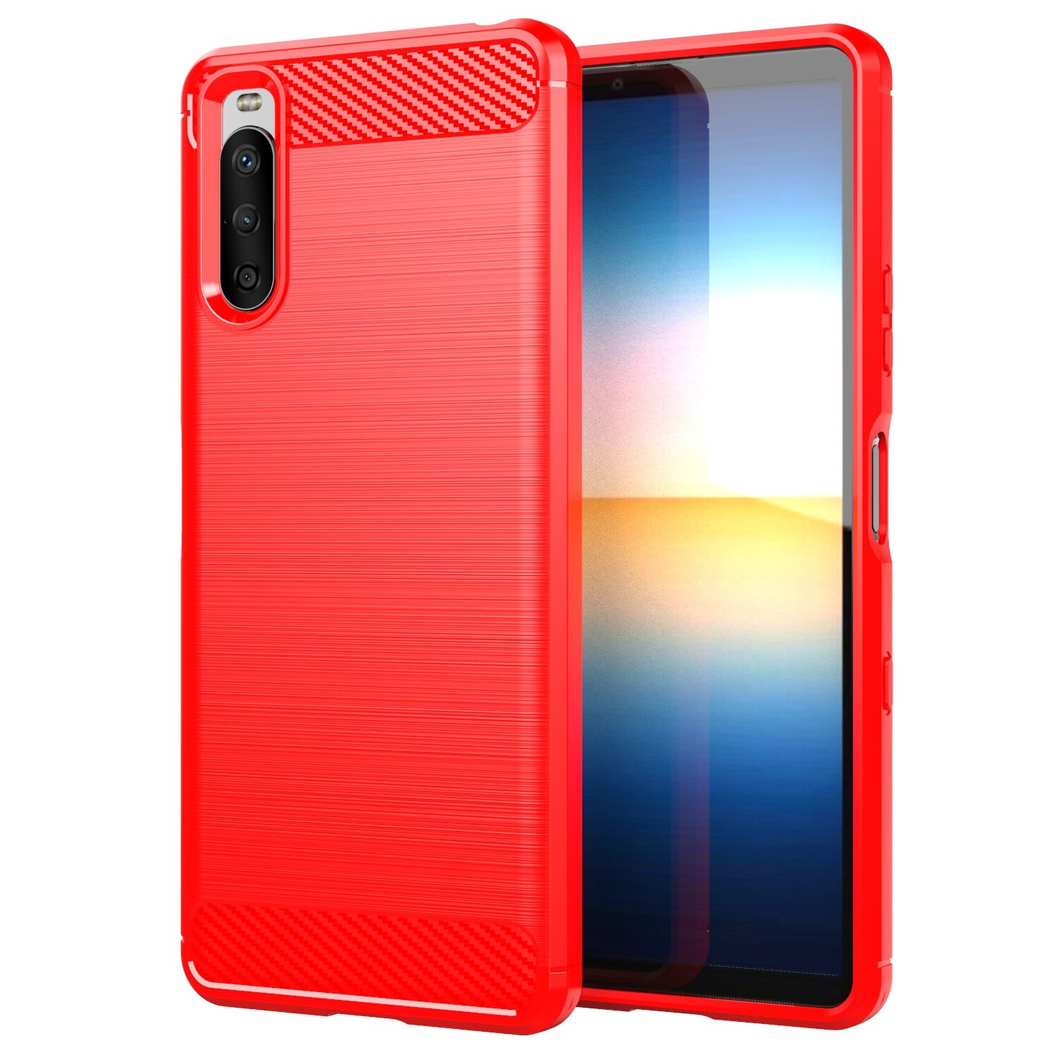 Vendita calda custodia per Sony Xperia 10 III Coque Protector SO-52B SOG04 XQ-BT52 antiurto morbido Silicone TPU Cover posteriore per Sony 10III: Rosso