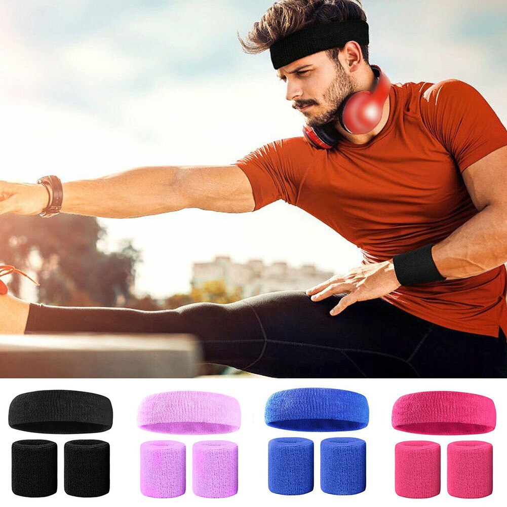 Zweetband Hoofdband Fitness Unisex Crossfit Sport Polsband Hoofd Bands Armbanden Voor Mannen Vrouwen Haarband Pols Polsbandjes