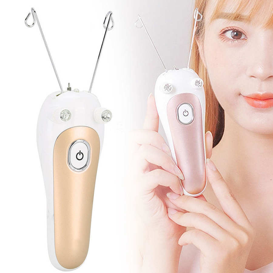 Elektrisk bomullstråd epilator dam ansiktshårborttagning laddningsbar dragyta enhet smärtfri kvinna hårborttagning defeatherer