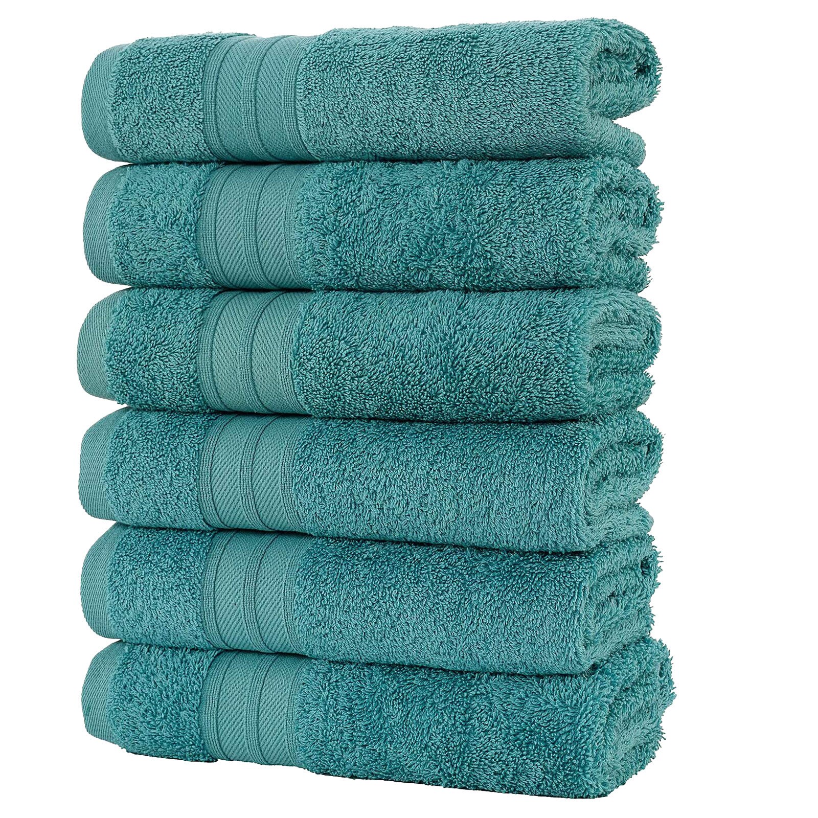 6Pc Katoenen Handdoeken Zachte Absorberende Grote Handdoek Gezicht/Badhanddoek Dikke Handdoeken Comfortabele Strand Handdoeken Badkamer Accessoires: green