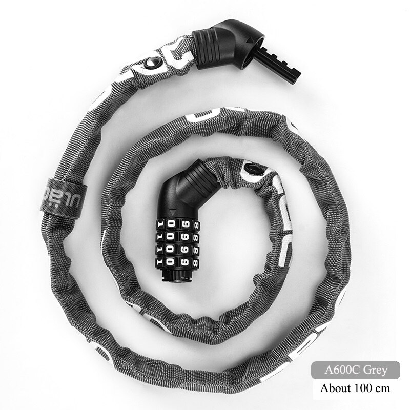 ULAC Bike Lock Chain Anti-theft Cycling MTB Road Bike Ultra-light Portable Lock Password Lock Bicycle Safety Stable Accessories: A600CGY