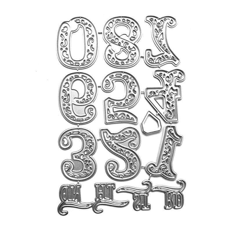 E8BD Carbon Steel Cartoon Math Numbers Cutting Die Embossing Stencil Template Mold DIY Paper Art Craft Scrapbook Bookmark Card