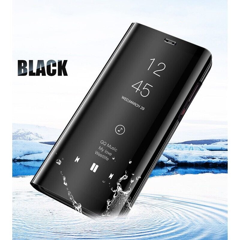 Mirror Smart Case For Xiaomi Mi Max 3 CC9E Case Clear View PU Leather Kickstand Flip Cover For Xiaomi Mi A3 LITE CC9 Max 3 Case: MAX 3 / Black