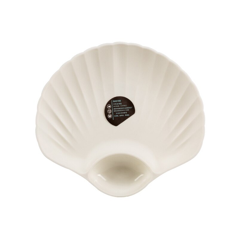Shell Shape Spit Bone Plate Plastic Dish Nut Fruit Cake Bread Tray Snack Dessert Food Container French Fries Ketchup Holder: W