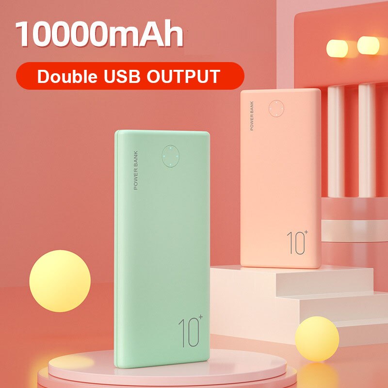 Draagbare Power Bank 10000Mah Mini Externe Batterij Oplader 2.1A Snelle 5000Mah Poverbank Telefoon Oplader Voor Slimme Mobiele Telefoon