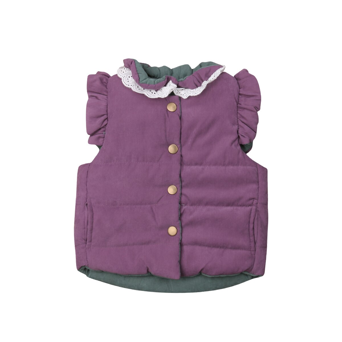 Herbst Winter Süße Baby Mäntel Mädchen Kleinkind Mantel Neugeborenen Jacke Rüschen Ärmelloses Verdicken Weste Oberbekleidung Weste 0-4T: Purpurrot / 12m