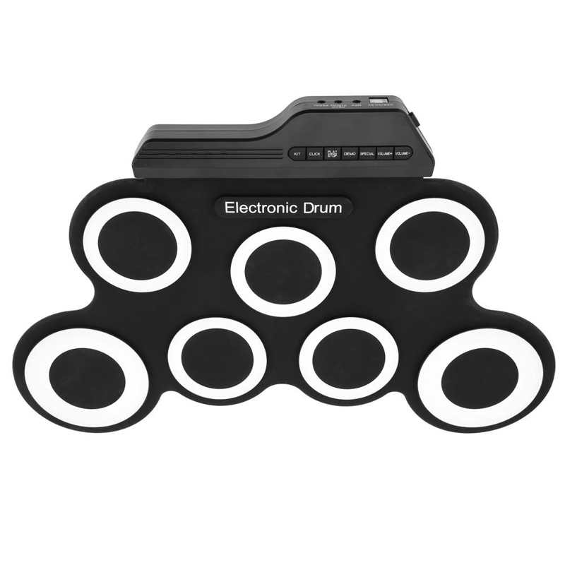 Usb Opvouwbare Elektronische Drum Pad Elektronische Drum Met Dubbele Voetpedaal En 2 Drumsticks Built‑in Speaker Elektrische Drum Pad Set