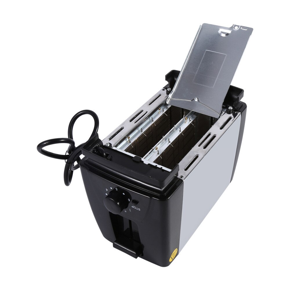 Electric Toaster 2-Slice Toaster Stainless Steel Machine 750W Electric for Breakfast Household Bread Baking Wide-slot Toaster