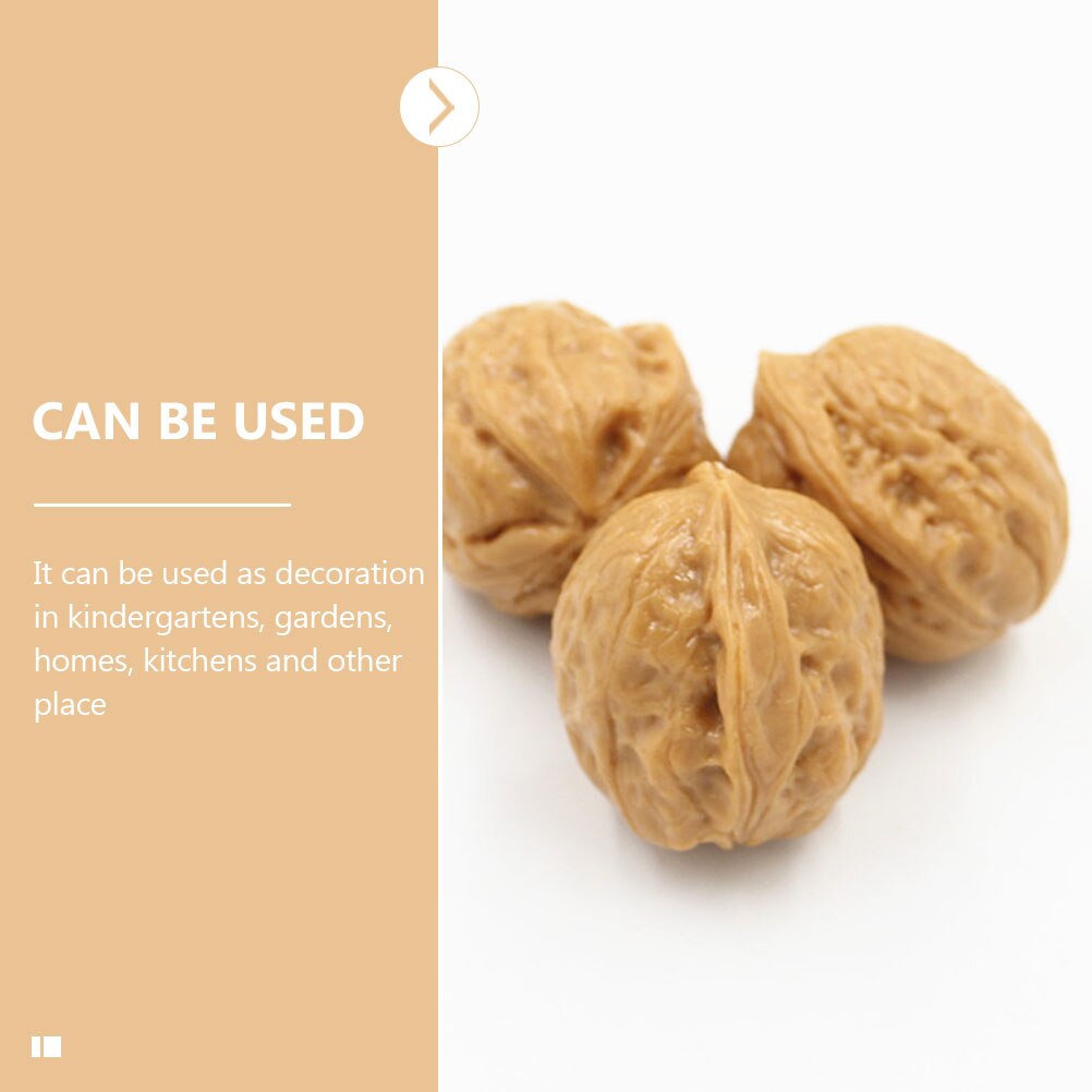 4Pcs Simulation Walnut Decorations Vivid Artificial Walnut Models Shop Window Decorations