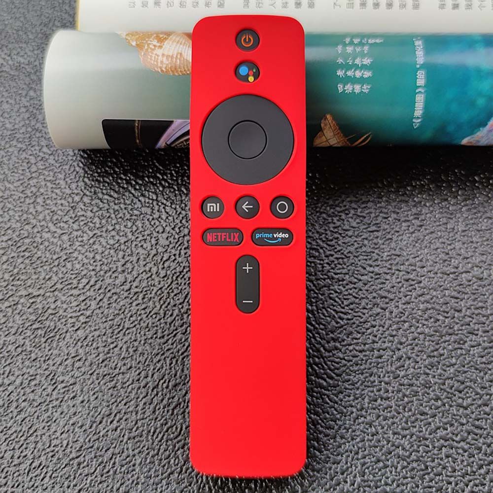 Siliconen Afstandsbediening Beschermhoes Voor Xiaomi Mi Box S/4X Afstandsbediening Tv Stick Cover Soft Plain: red