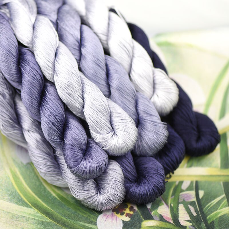 1pcs/400m silk embroidery thread / 100% silk thread /hand embroidery embroider cross stitch/Aubergine / 8 pure colors