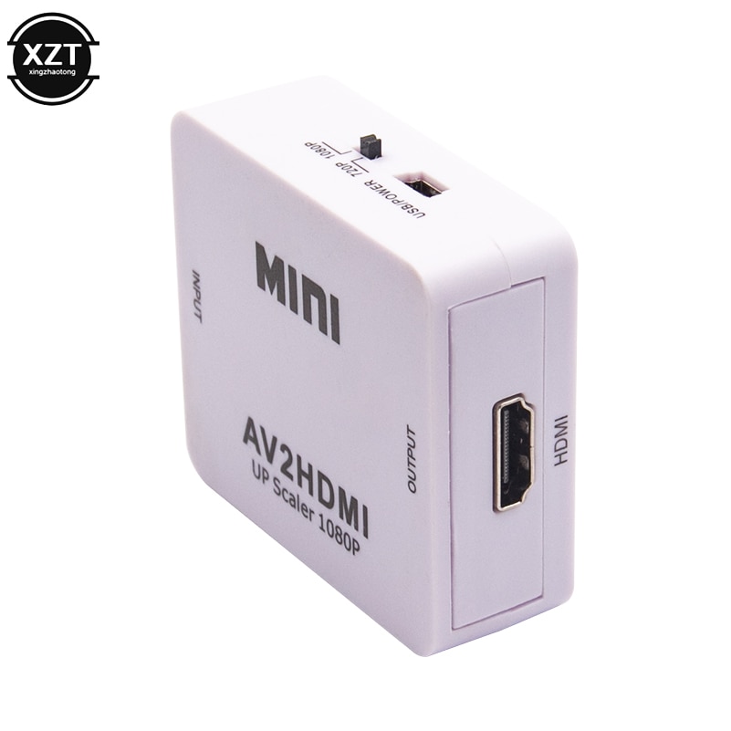 Mini  av2 hdm 1080p rca av hdmi cvbs naar hdmi converter box 3 rca av naar hdmi video adapter voor hdtv tv pc dvd xbox projector