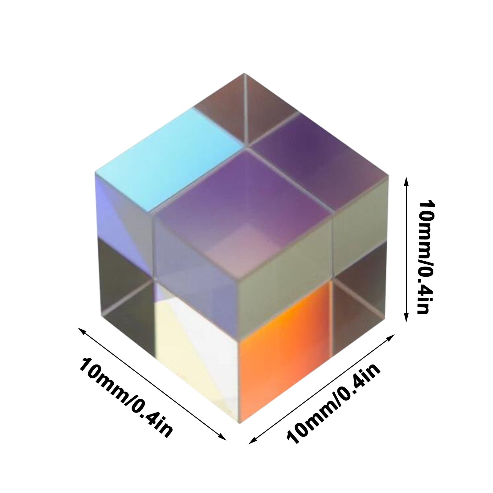 Light Prism Photo Ornaments Seven Color Crystal Cube Valentine'S Day Girlfriend Rectangle Cube Optical 10mm Glass Cubes: Default Title