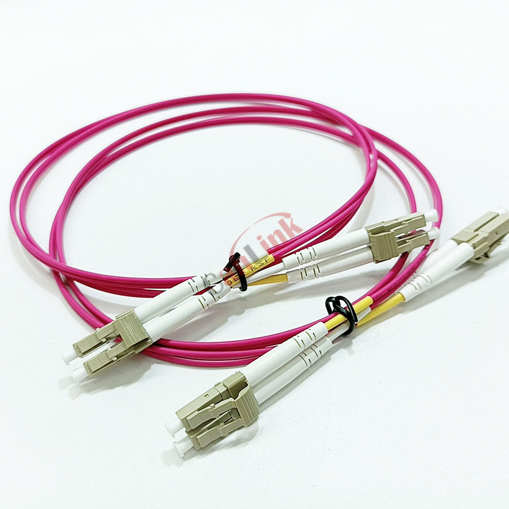 10 stk/parti lc-lc  om4 multimodus fiberkabel 3.0mm multimodus dupleks lc-upc fiberoptisk genser patchkabel 1/2/3/5m