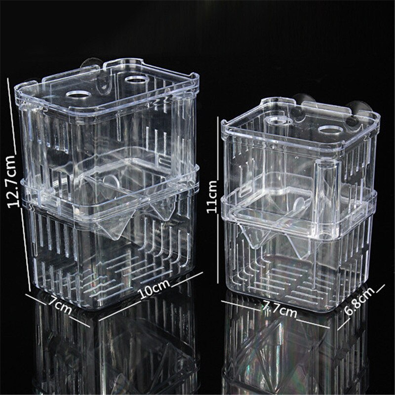 2 Size Acrylic Aquarium Floating Breeding Box Double Layers Fish Tank Aquariums For Guppy Betta Breeding Hatchery Isolation
