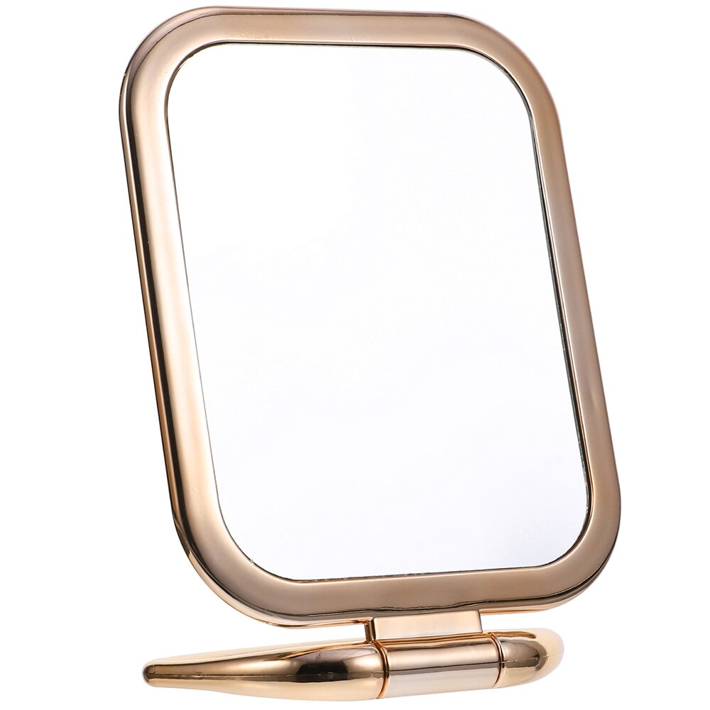 Dubbelzijdige Spiegel Vergrootglas Spiegel Reizen Opvouwbare Make-Up Spiegel Handheld Draagbare Spiegels Makeup Tools: Champagne