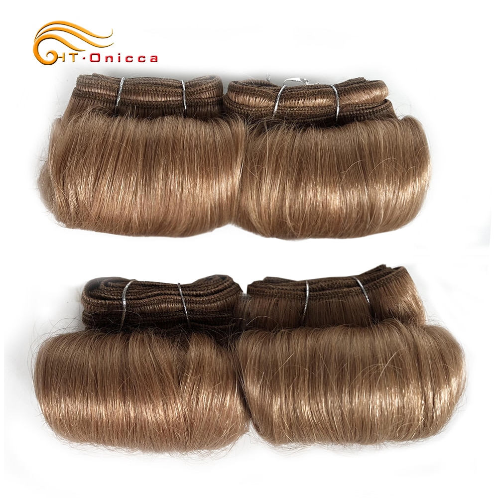Tissage en lot malaisien naturel bouclé, produits capillaires courts, Extensions de cheveux ondulés, 4 pièces/lot