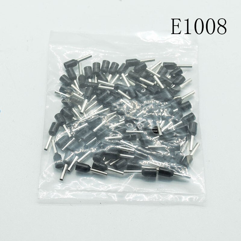 E1008 Tube insulating Insulated terminals 1MM2 Cable Wire Connector Insulating Crimp Terminal Connector 100PCS/Pack: black 100pcs