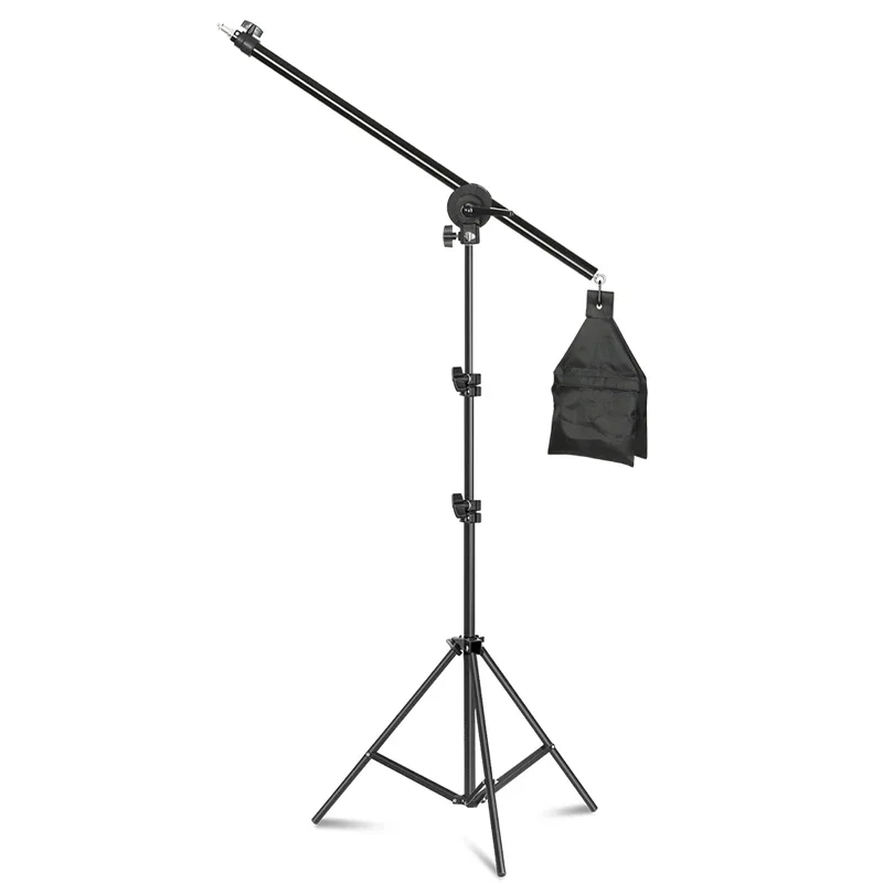 Photo Studio Adjustable Cantilever Stand Cross Arm With Sand Bag Pivot Clamp Use For Light Stand Accessories Extension Rod 135CM: green