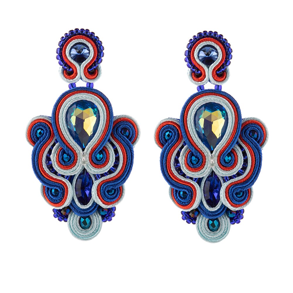 KPacTa Trendy kolczyki w stylu etnicznym wysokiej jakości luksusowe Rhinestone spadek kolczyki Brincos kobiece biuro biżuteria prezent 2021: purple