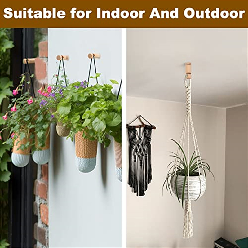 1/2Pcs Natürliche Holz Wand Pflanzen Kleiderbügel Hängen Blumentopf Haken Nordic Blume Halterung für Laternen Windspiele balkon Wohnkultur