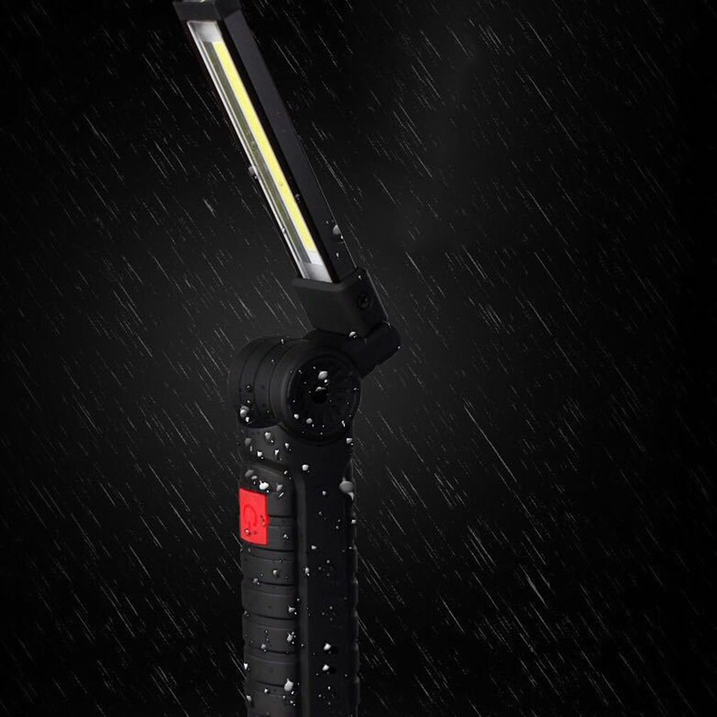 Buiten heldere cob + led oplaadbare draadloze noodwerklamp zaklamp handige inspectielamp draagbare usb opvouwbare