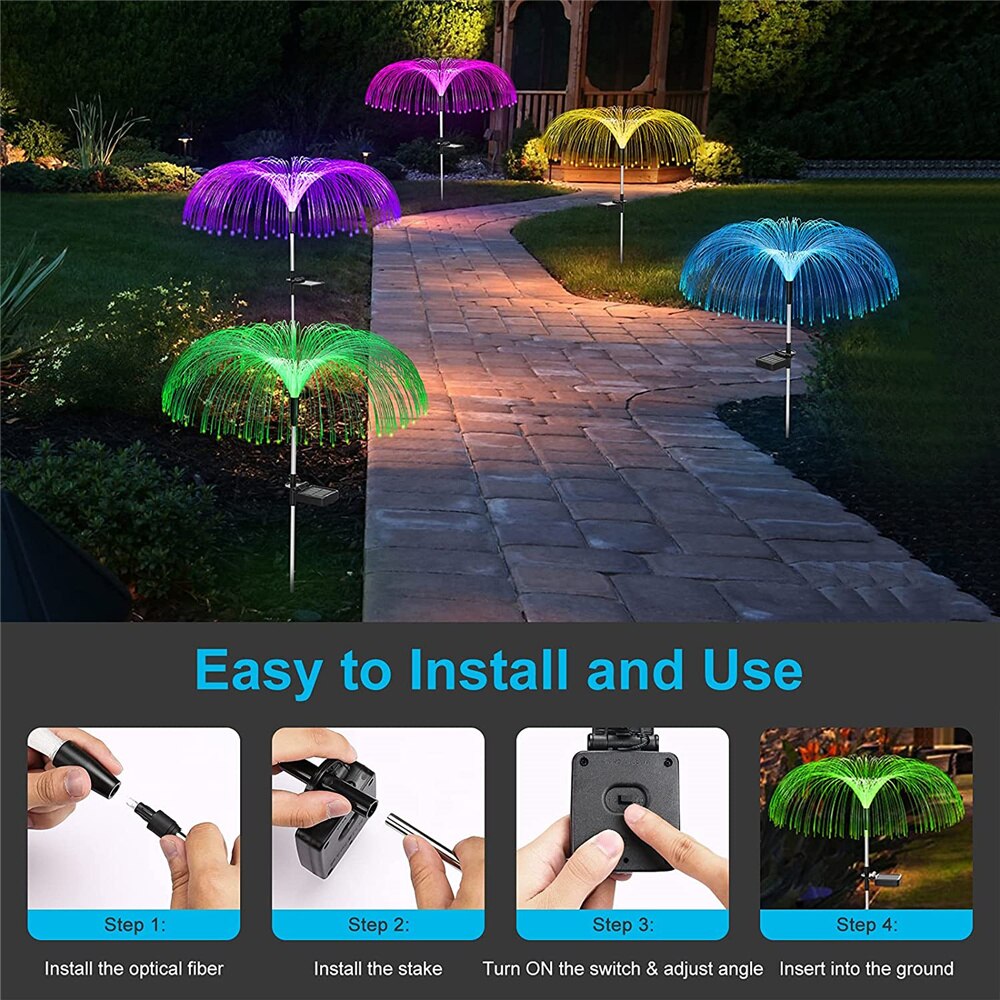 Solar- Garten Lichter draussen Quallen Lichter Ich bin Freien Dekorative Solar- Optische Faser Licht für Hof Terrasse Weg Solar- Lampe