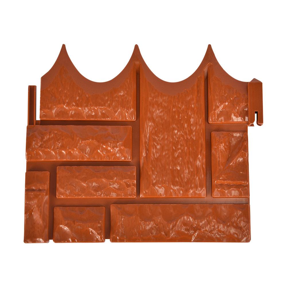 6Pcs Grey Garden Fence Edging Cobbled Stone Effect Plastic Lawn Edging Plant Border Decorations Flower Bed Border: Red